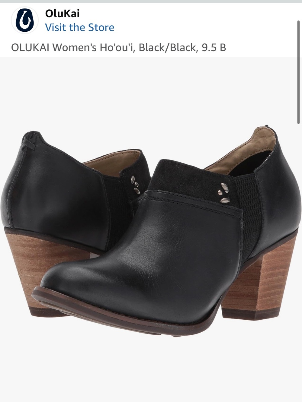 OLUKAI Women's Ho'ou'i, Black/Black, 9.5
